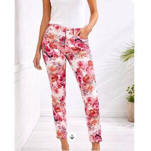 Pilcro and the Letterpress Anthropologie Floral MidRise Skinny Jeans 25 Eclectic
